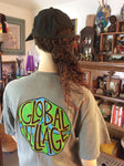Global Village Wear Globe 100% Cotton Pocket Tee Back Print
