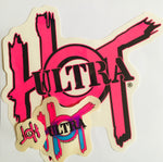 3 Stickers in One Pack!  Pink/Black Large (9 inch), Pink/Blue/Black Medium (4 inch) and Pink/Black Extra Small (1 inch)