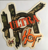 3 stickers in one package! Large Camo Sticker (9 inch), Medium (4 inch) Orange/ Black, and Extra Small Palm (1 inch)