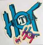 3 Stickers in One Pack! Blue/Black Large (9 inch), Blue/Pink/Black  Medium (4 inch) and Pink/Blue/Black (1 inch)